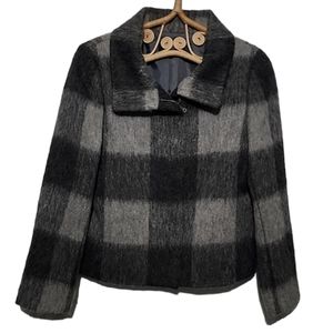 Talbots Jackie buffalo plaid alpaca wool blend jacket size 6